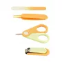 Momini Baby Nail Care Kit Sunny - Electric Baby Nail File with 6 Grinding Heads, 2 Speeds, LED Light, White/Yellow