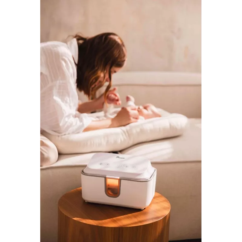 Momini WarmWipes Wet Wipes Warmer - White/Grey