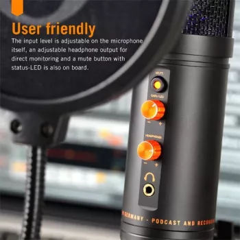 Monkey Banana MICO BK USB Condenser Microphone for Studio and Podcasting