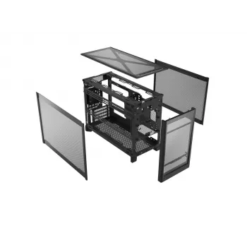 Montech TEN (B) Mini Tower PC Case, Tempered Glass, Black, Micro-ATX/Mini-ITX