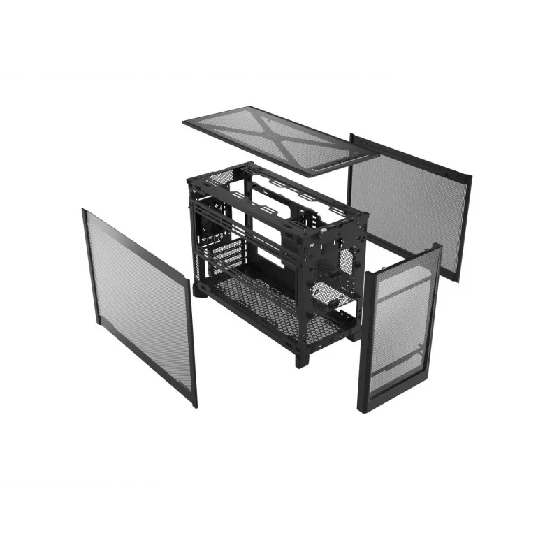 Montech TEN (B) Mini Tower PC Case, Tempered Glass, Black, Micro-ATX/Mini-ITX