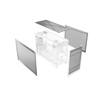 MONTECH TEN (W) Mini Tower PC Case White - Micro ATX / Mini-ITX, Tempered Glass, ARGB