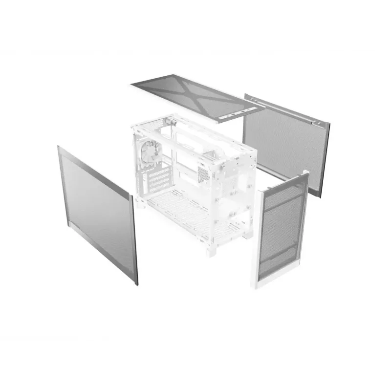 MONTECH TEN (W) Mini Tower PC Case White - Micro ATX / Mini-ITX, Tempered Glass, ARGB