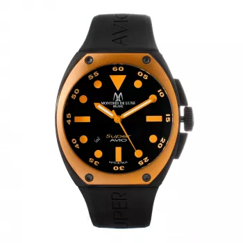 Montres de Luxe Men's Automatic Watch 09SA-BK-1002 48mm Black Dial Leather Strap