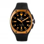 Montres de Luxe Men's Automatic Watch 09SA-BK-1002 48mm Black Dial Leather Strap