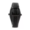 MONTRES DE LUXE Unisex Analog Quartz Watch 09BK-3002 40mm Stainless Steel Case Black Leather Strap