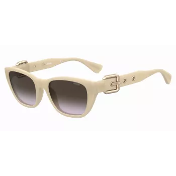 MOSCHINO MOS130-S-SZJ Women's Sunglasses Havana Acetate Square Frame Brown Gradient Lens 55mm
