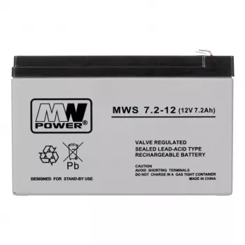 MPL Power Elektro MWS 7.2-12 UPS Battery Lead-Acid VRLA AGM 7.2Ah 12V