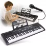 MQ 603 UFB 61-Key Portable Electronic Keyboard with 200 Tones, 200 Rhythms, LCD Display, Recording, Learning Functions, Microphone Input, USB MP3 Playback, and Power Adapter - Black