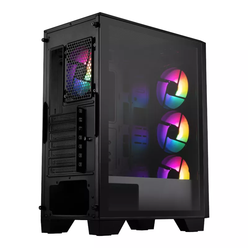 MSI MAG FORGE 130A Airflow ATX Mid-Tower Gaming Chassis - Black, Tempered Glass, 4x ARGB Fans