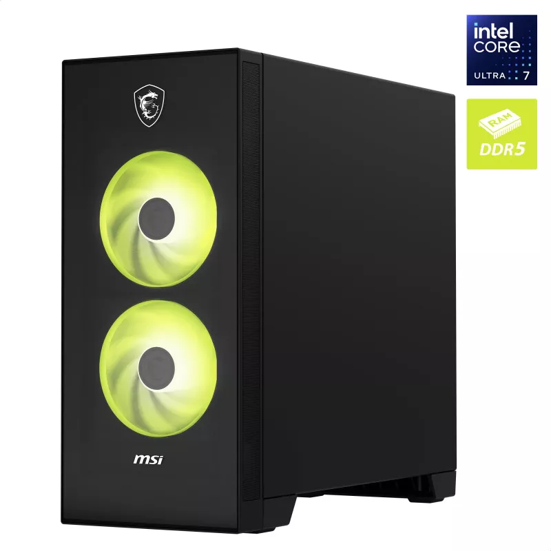 MSI MAG Infinite S AI 2nd Gaming Desktop - Intel Core i5-14400F, RTX 4060, 16GB DDR5, 1TB SSD, Windows 11 Home, Black/Transparent