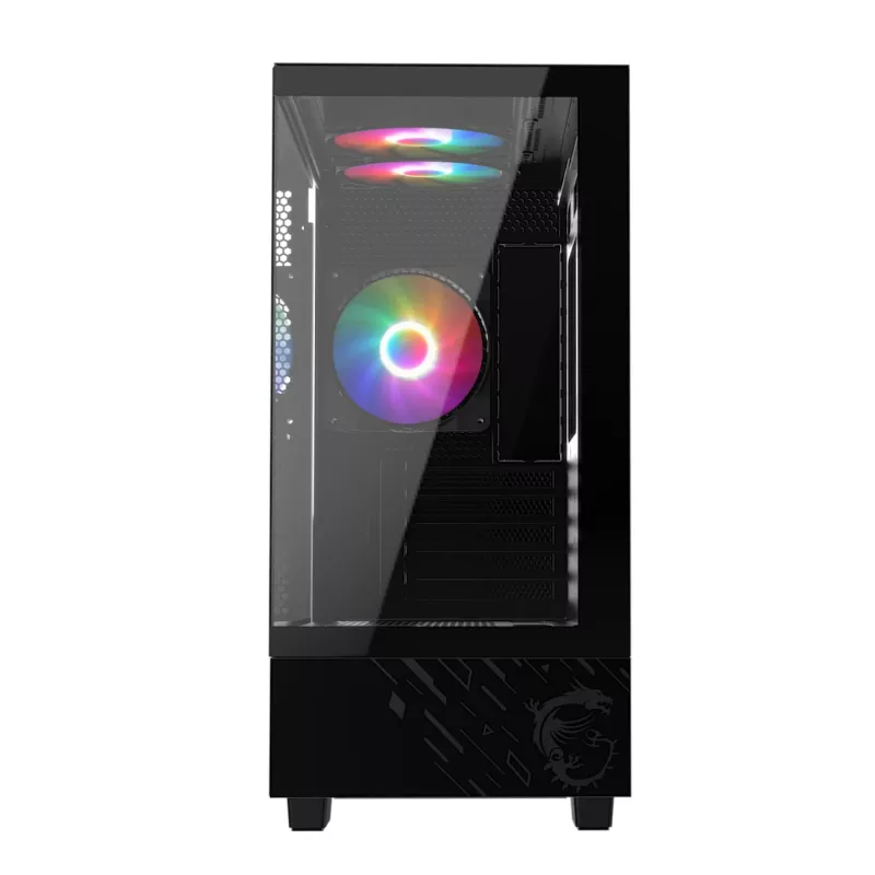 MSI PAG PANO M110A Micro-ATX Gaming Chassis – Black, Tempered Glass, 4x ARGB Fans