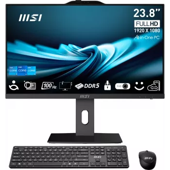 MSI PRO AP242P 14M-1096XEU All-in-One PC, 23.8 inch FHD IPS, Intel Core i7-14700, 16GB RAM, 1TB SSD, Wi-Fi 6E, No OS, Black