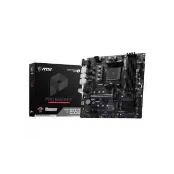 MSI PRO B550M-P Motherboard, AMD AM4, B550, Micro-ATX, 4x DDR4, 128GB Max, Dual M.2, Gigabit LAN