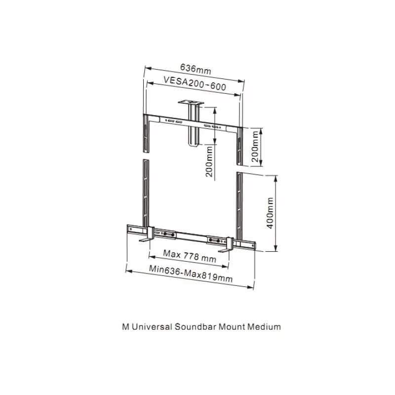 Multibrackets M Universal Soundbar Mount and Camera Holder Medium