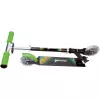 MUUWMI AU 102 Aluminium Kick Scooter Neon 125 mm with LED Light-Up Wheels, Foldable, ABEC 5 Bearings, Max 50 kg, Neon Green/Black
