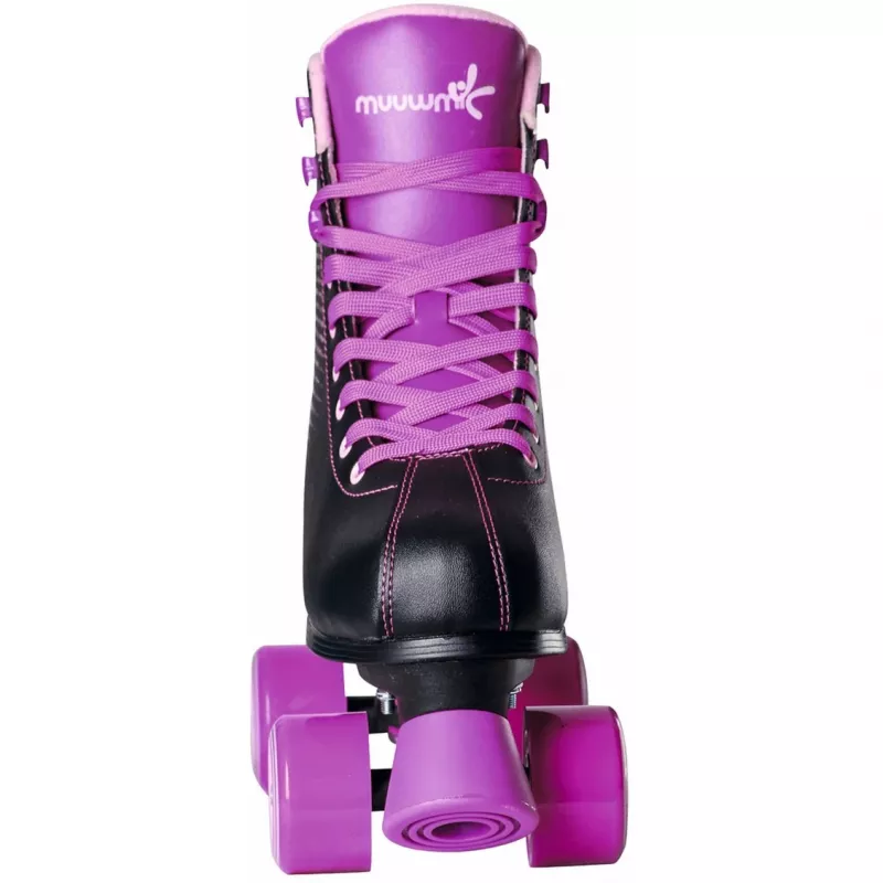 MUUWMI Disco Roller Skates EU 31-34, Purple/Black, 4-Size Adjustable