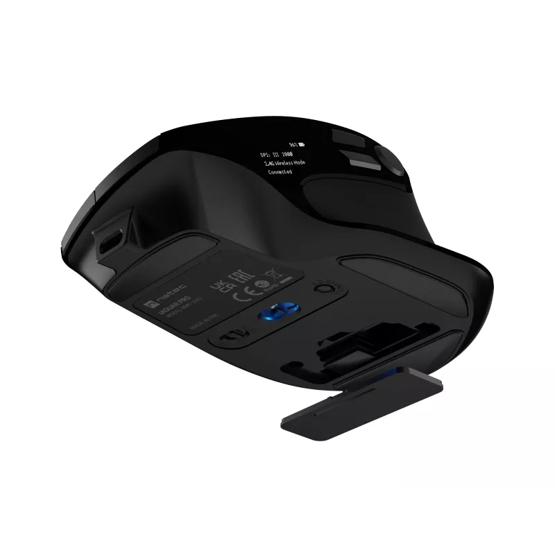 Natec Jaguar Pro Wireless Gaming Mouse, 2.4 GHz + Bluetooth, 4000 DPI, Black