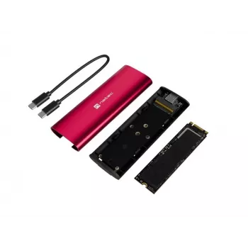 NATEC RHINO M.2 NVMe External SSD Enclosure, USB-C 3.2 Gen 2, Ruby Red