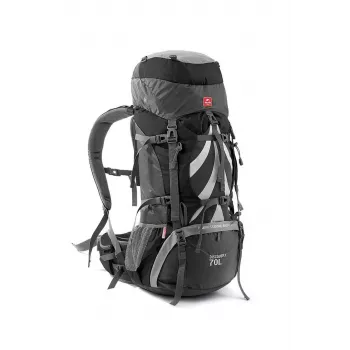 Naturehike 70L Trekking Backpack NH70B070-B Black Internal Frame Hiking Rucksack with Rain Cover