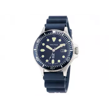 Nautica Coral Bay Men's Dive Watch NAPCBS304 43mm Blue Silicone Strap