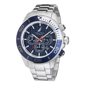 Nautica Men's NAPNOF303 Analog Quartz Watch 48mm Black Silicone