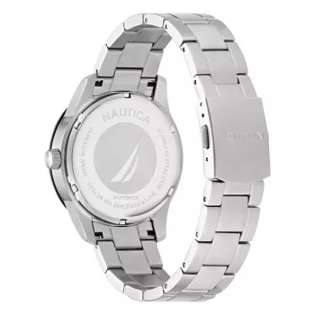 NAUTICA Men's NAPPBF201 Quartz Analog Watch with Blue Dial and Blue Silicone Band, 42mm