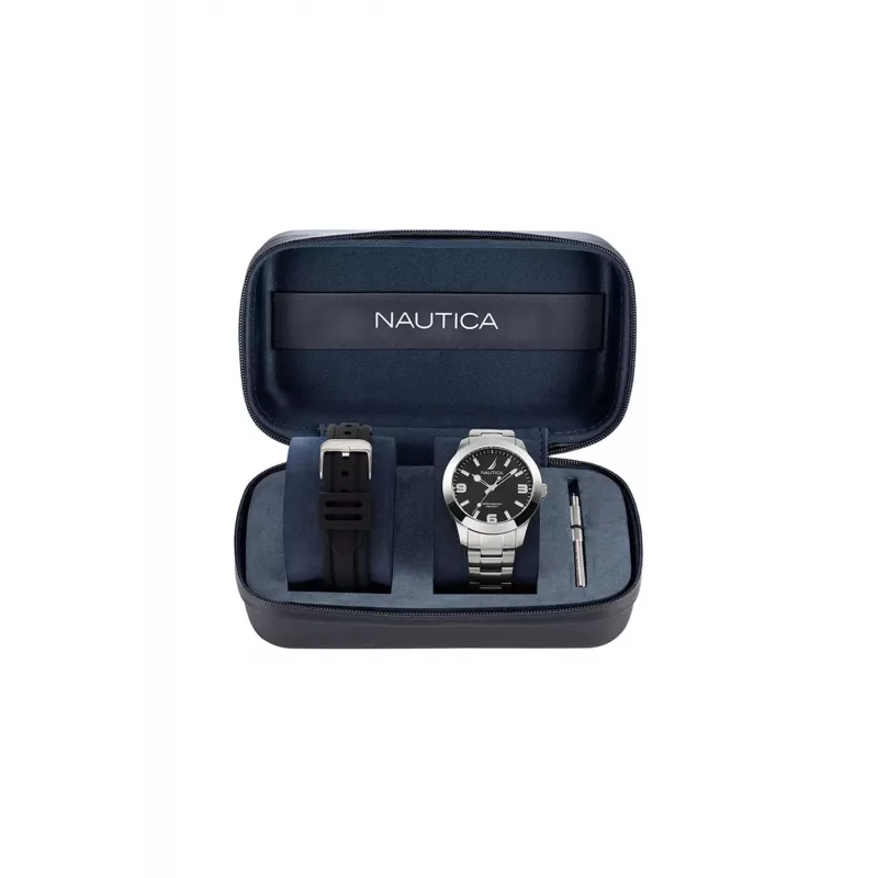 Nautica Men's NAPPBF205 Quartz Chronograph Watch 42mm Blue Silicone