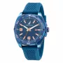 Nautica Men's Porthole Chronograph Quartz Watch NAPTCF201 44mm Blue Dial Silicone Strap