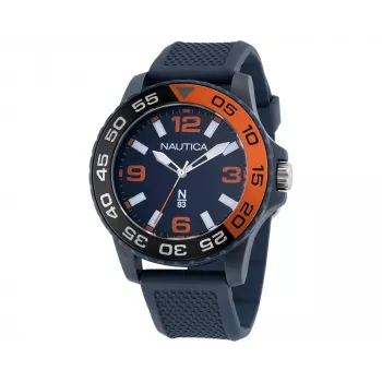 Nautica Men's Quartz Chronograph Watch NAPFWS302 45mm Blue Dial Silicone Strap