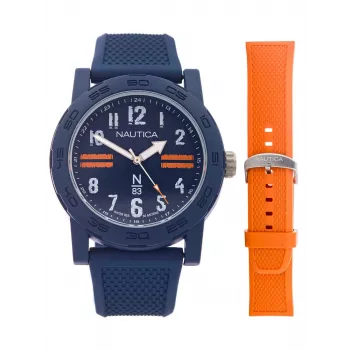 Nautica Men's Watch NAPATS306 42.5mm Blue Dial Silicone Strap