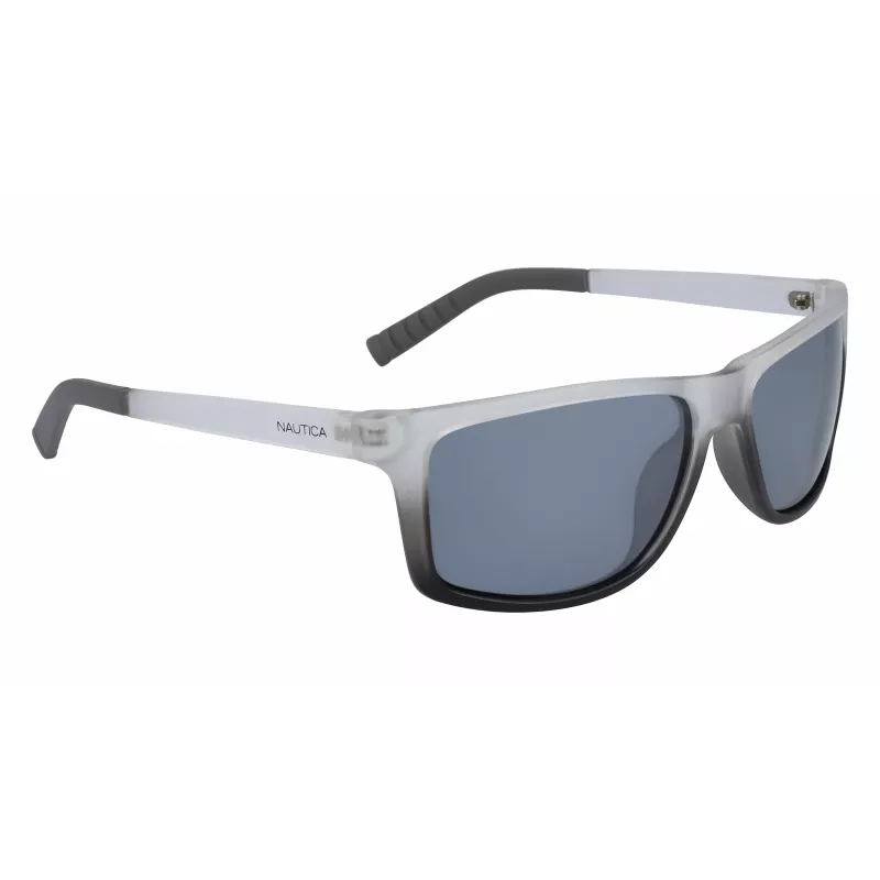 Nautica N3651SP-071 Men's Polarized Pilot Sunglasses - Black Frame Grey Lens 62mm