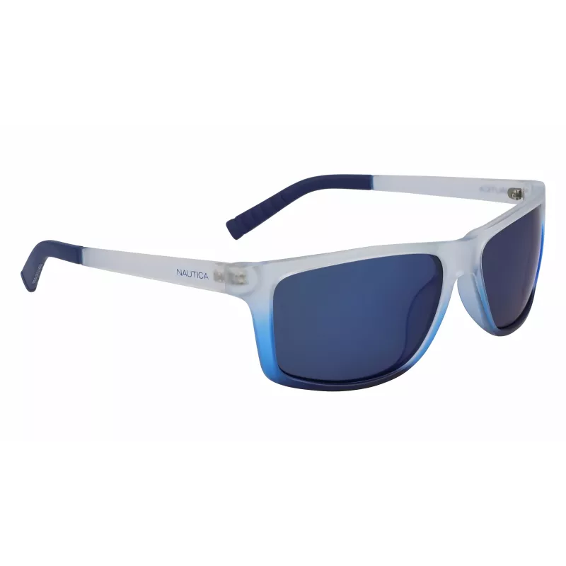 Nautica N3651SP-471 Men's Polarized Rectangle Sunglasses - Black