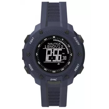 Nautica NAI19524G Men's Quartz Analog Watch 45mm Blue Dial Silicone Strap