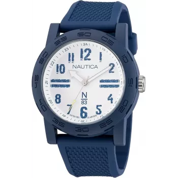 Nautica NAPATS301 Men's Quartz Analog Watch 42.5mm Blue Dial Silicone Strap