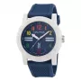 NAUTICA NAPATS304 Men's Quartz Analog Watch, 42.5mm Stainless Steel Case, Blue Silicone Band, 100m Water Resistance
