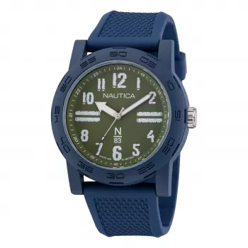 Nautica NAPATS305 Men's Quartz Analog Watch Blue Dial Silicone Strap 42.5mm