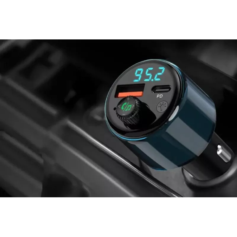NAVITEL BHF05 MAX Multifunctional FM Transmitter with Bluetooth 5.0, USB Connectivity, Hands-Free Calling, LED Display, QC3.0 Fast Charging