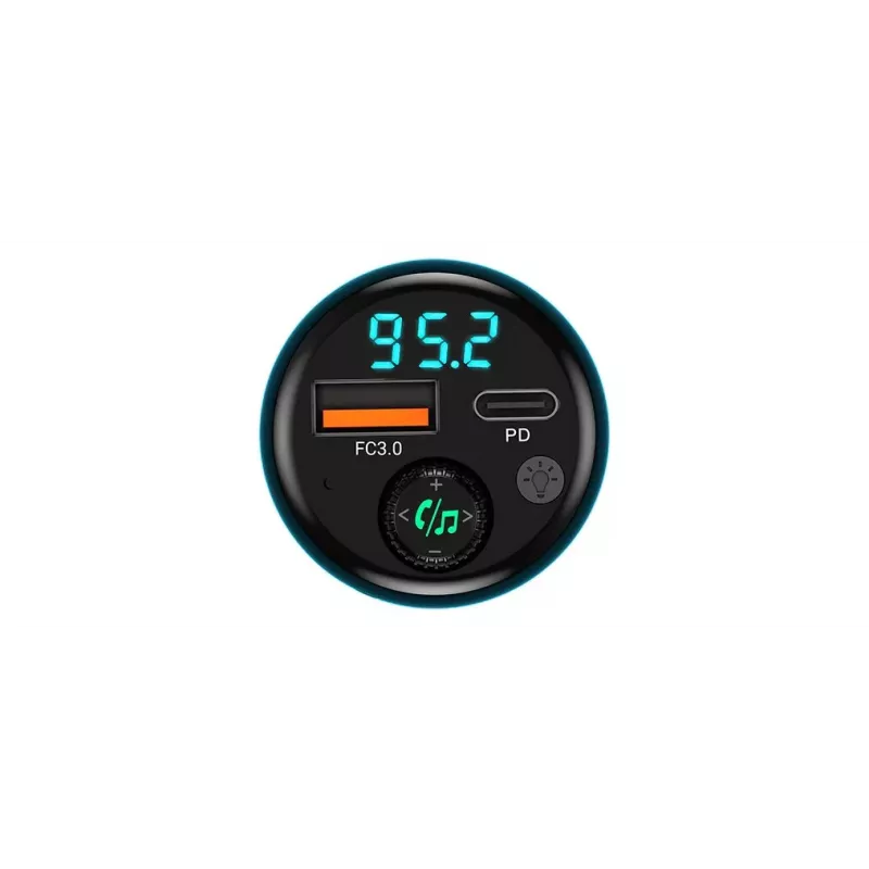 NAVITEL BHF05 MAX Multifunctional FM Transmitter with Bluetooth 5.0, USB Connectivity, Hands-Free Calling, LED Display, QC3.0 Fast Charging