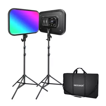NEEWER RGB168 RGB LED Video Light Kit, 2-Pack 60W 2500-8500K
