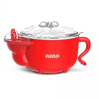 Neno Mucca Thermal Feeding Set with 2 Bowls, Cutlery, and Temperature Control