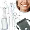 NENO Pulsar White Portable Dental Irrigator with 300 ml Tank, 3 Pressure Modes, USB-C Rechargeable, IPX7 Waterproof, 4 Nozzles
