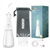 NENO Pulsar White Portable Dental Irrigator with 300 ml Tank, 3 Pressure Modes, USB-C Rechargeable, IPX7 Waterproof, 4 Nozzles