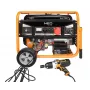 NEO TOOLS 04-732 Three-Phase Petrol Generator 7.5 kW with AVR, Electric Start, Wheels