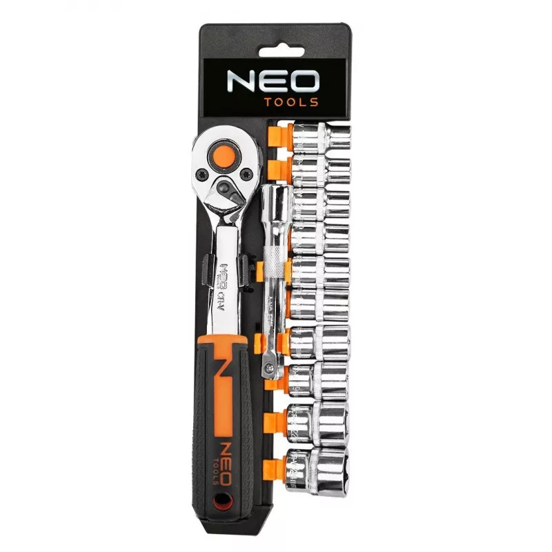 NEO Tools 10-020 219-Piece Chrome Vanadium Socket Set with 1/4 inch, 3/8 inch, 1/2 inch Drives, Ratchets, Bits, Wrenches, Allen Keys