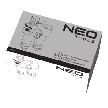 NEO Tools 14-734 Compressed Air Filter 1/4 inch 40 Micron with Polycarbonate Bowl