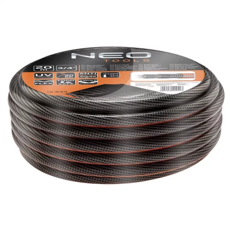 NEO Tools 15-843 Garden Hose 20 m 1/2 inch 3-Layer Reinforced PVC Green