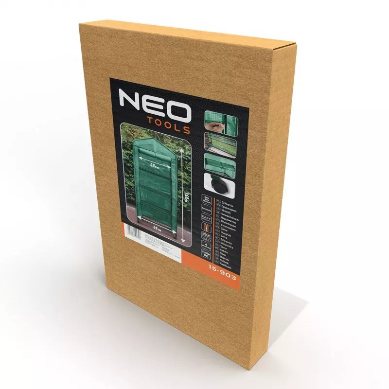 NEO Tools 15-903 Cold Frame Greenhouse 180x92x92 cm PE Cover Steel Frame