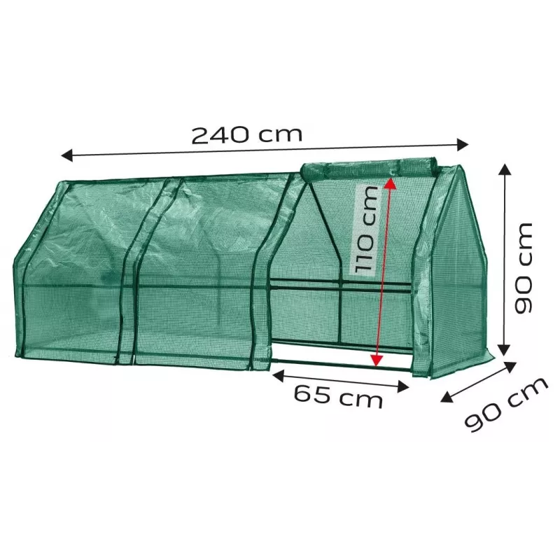 NEO Tools 15-912 Cold Frame Greenhouse with Twin-Wall Polycarbonate Panels, Anodized Aluminum Frame, 0.6 m² Growing Area, 2 Adjustable Lids, UV Protection, Silver