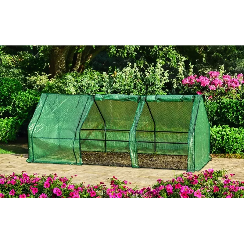 NEO Tools 15-912 Cold Frame Greenhouse with Twin-Wall Polycarbonate Panels, Anodized Aluminum Frame, 0.6 m² Growing Area, 2 Adjustable Lids, UV Protection, Silver